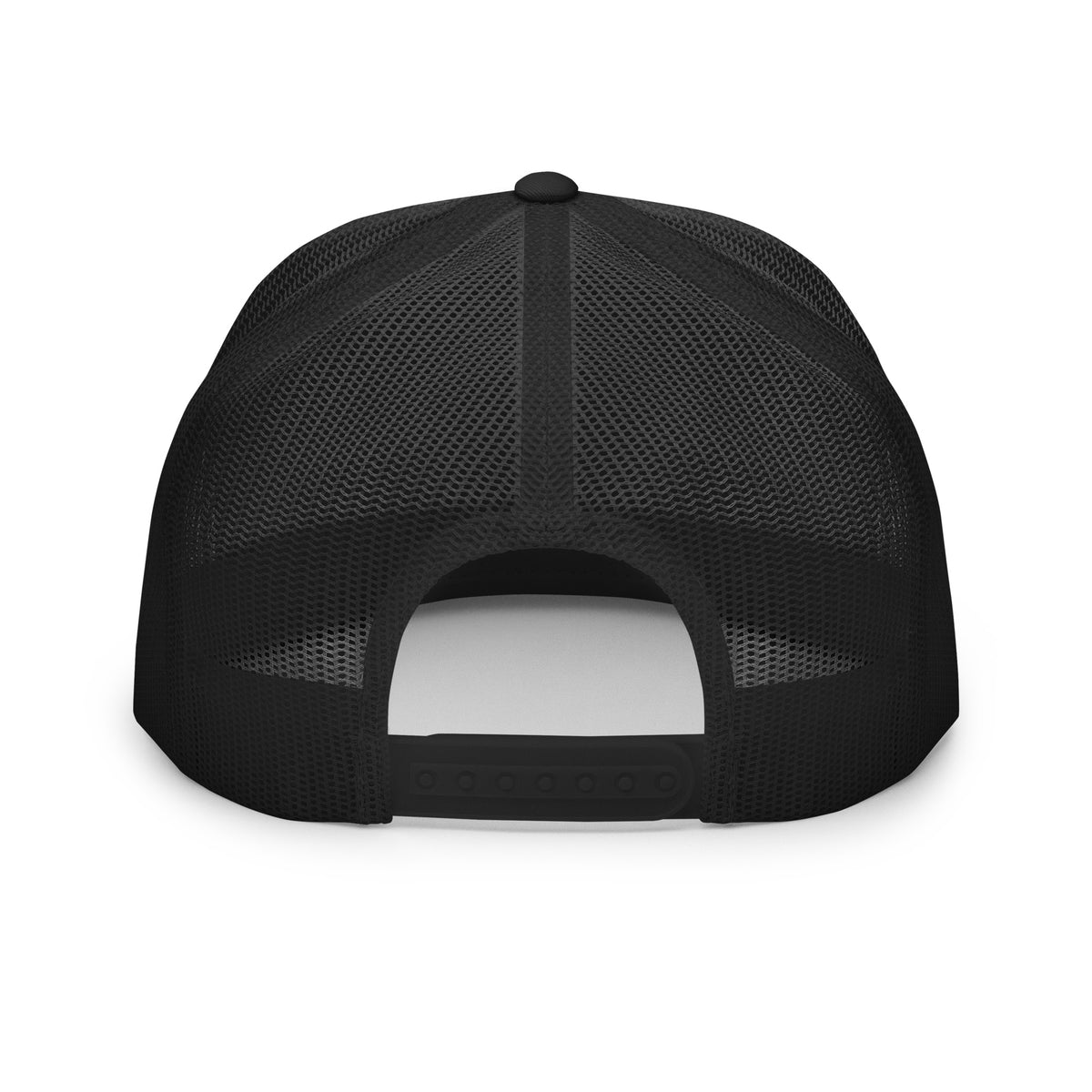 REDUCTION trucker cap in Black / White / Black, back view