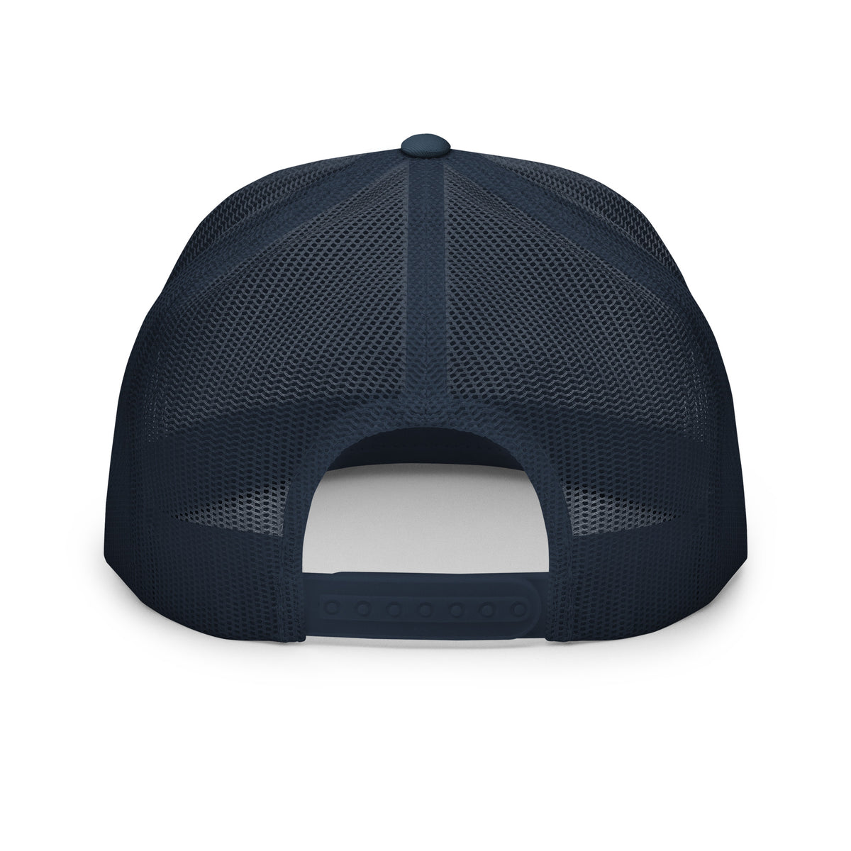 REDUCTION trucker cap in navy, back view