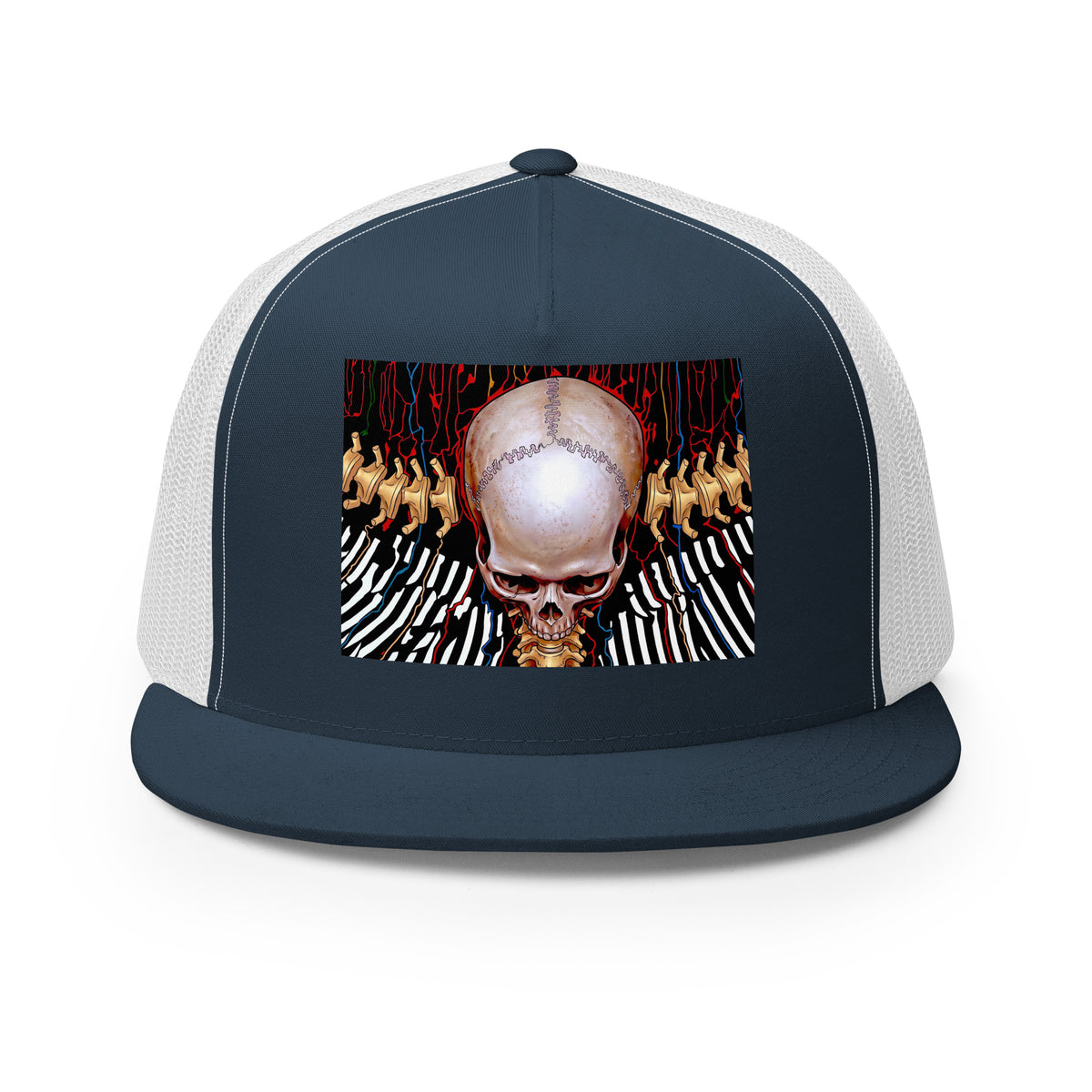 REDUCTION trucker cap in Navy / White, front view