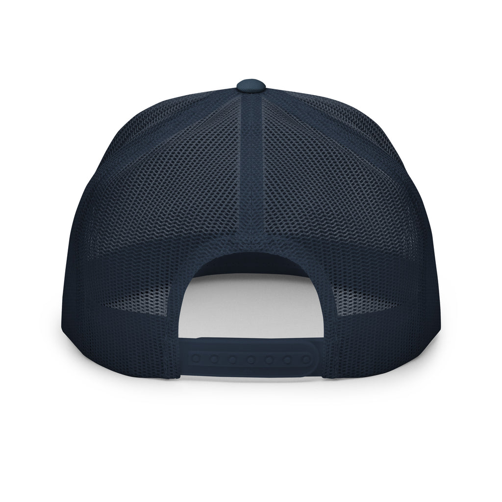 REDUCTION trucker cap in Navy / White / Navy, back view