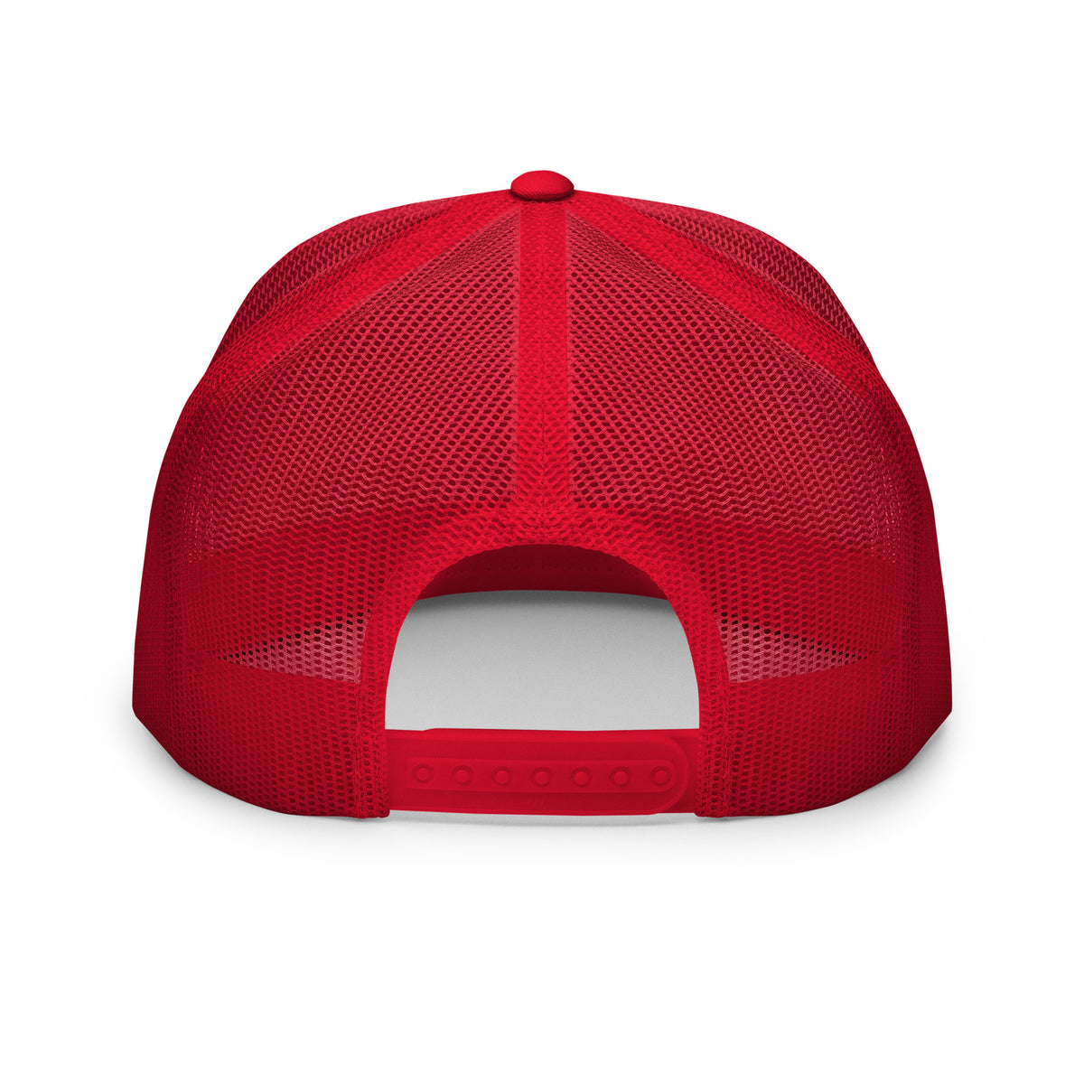 REDUCTION trucker cap in Red / White / Red, back view