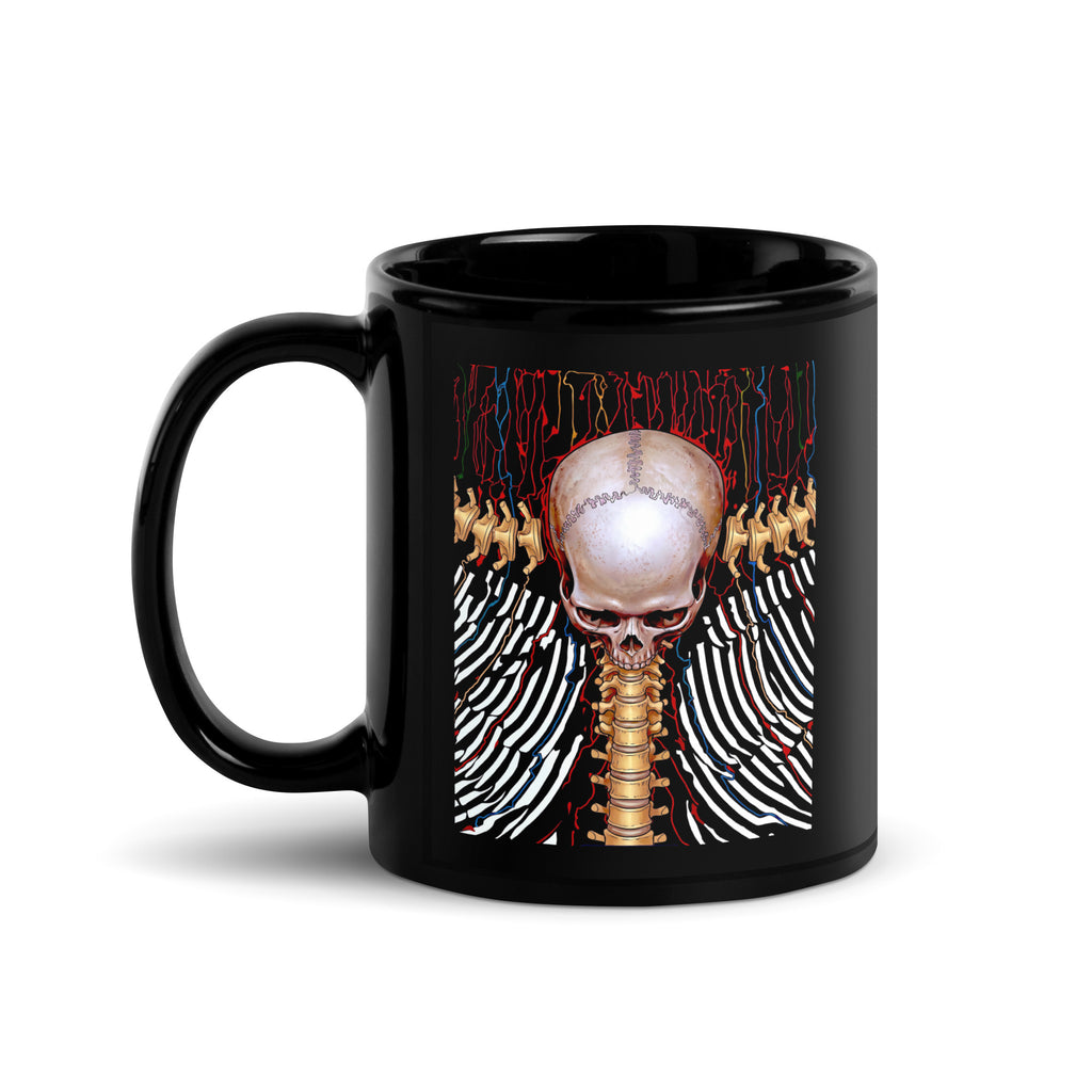 REDUCTION black Glossy Mug in black, handle-on-left view