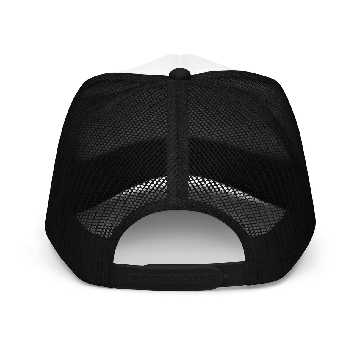 ORIGINAL GANGSTER foam trucker hat in Black / White / Black, back view