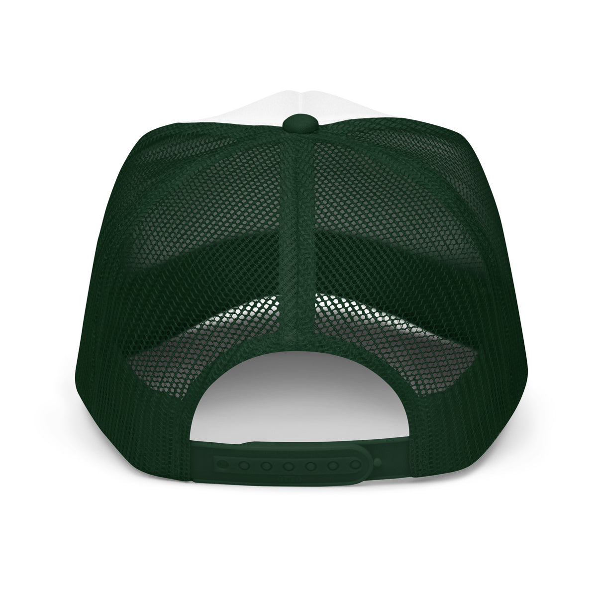 ORIGINAL GANGSTER foam trucker hat in Dark green / White / Dark green, back view