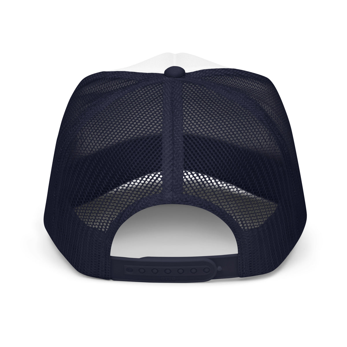 ORIGINAL GANGSTER foam trucker hat in Navy / White / Navy, back view