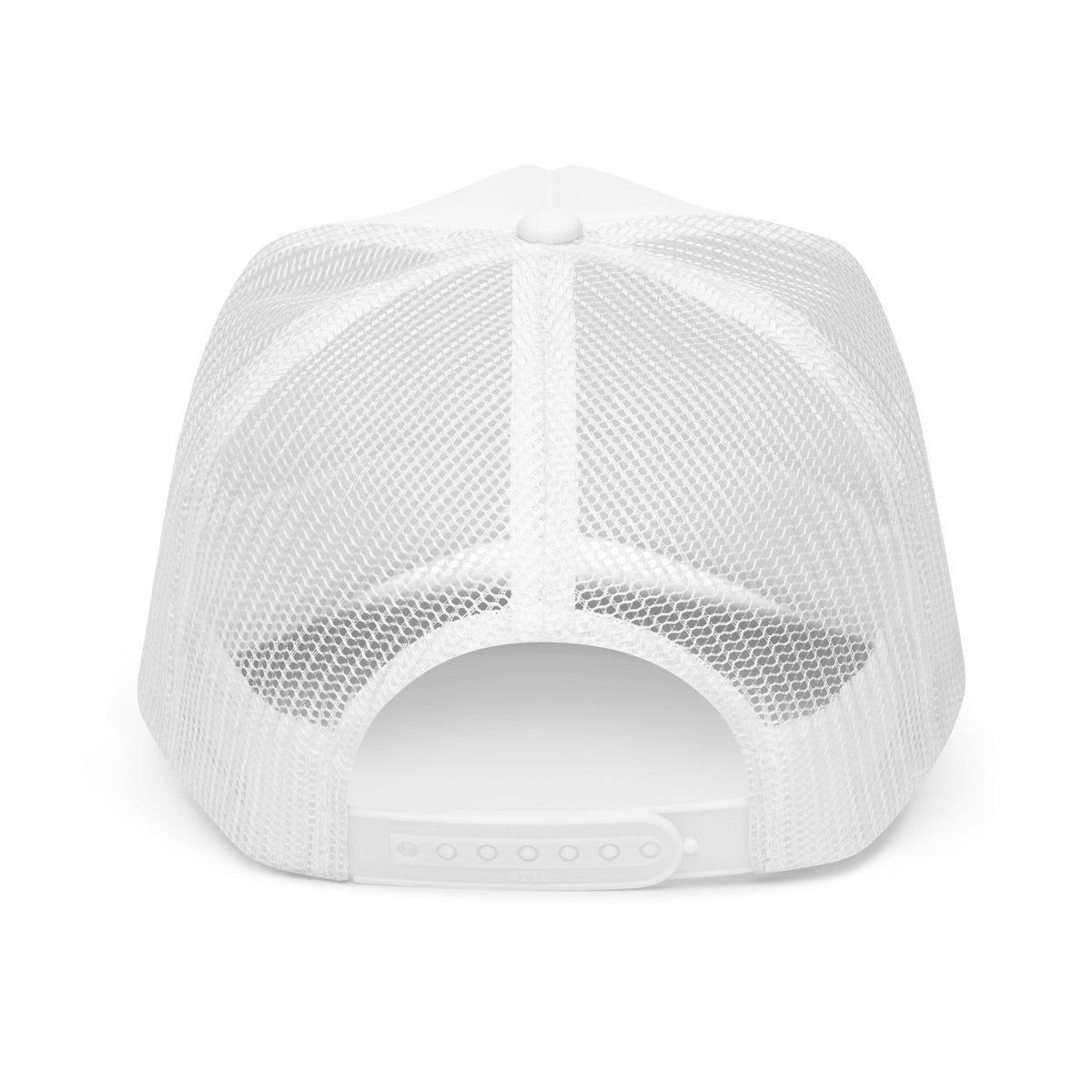 STRIVE TO SOAR Foam Trucker Hat – Two-Tone in white, back view