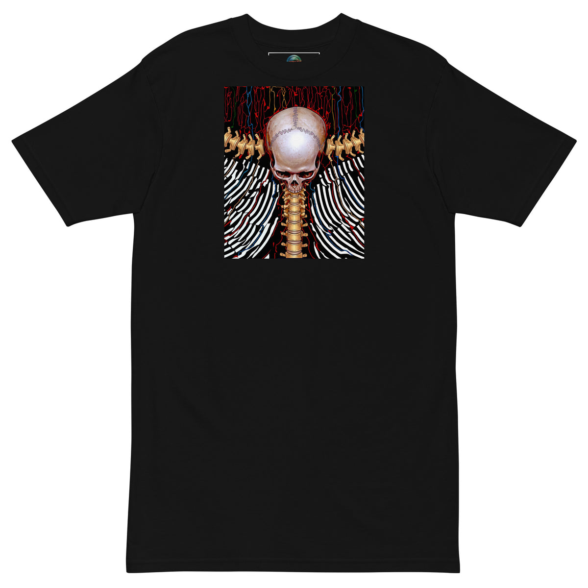 REDUCTION men’s premium heavyweight tee in black, front view
