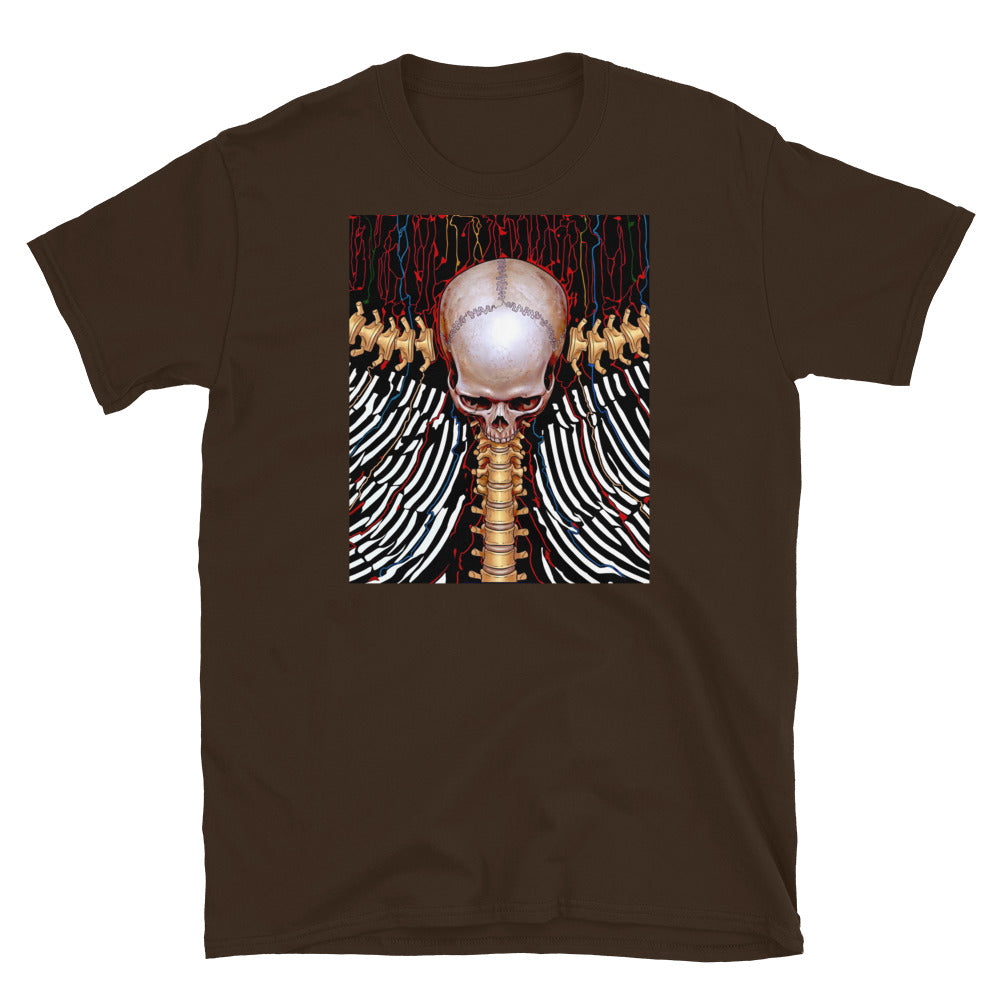 REDUCTION short-Sleeve Unisex T-Shirt in dark chocolate, front view