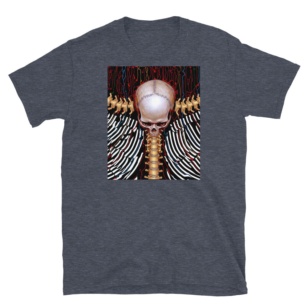 REDUCTION short-Sleeve Unisex T-Shirt in heather navy, front view