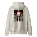 REDUCTION unisex Full Zip Hoodie in vintage heather grey, back view