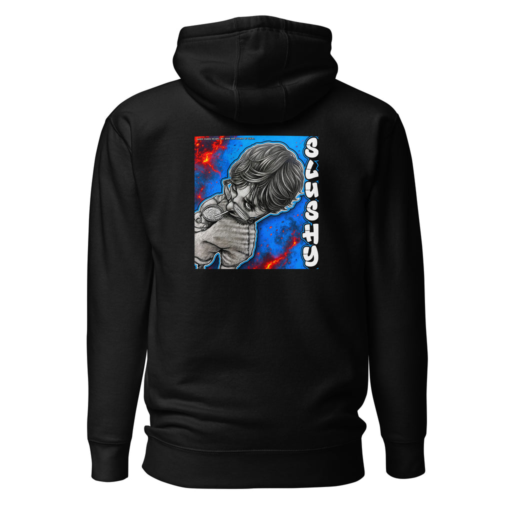 SLUSHY unisex Hoodie in black, back view