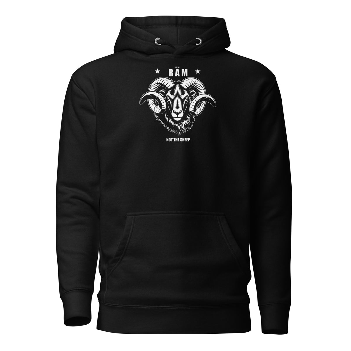 RAM unisex Hoodie – Dark Colourways in black, front view