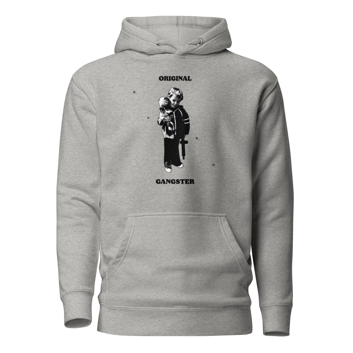 ORIGINAL GANGSTER unisex Hoodie in carbon grey, front view