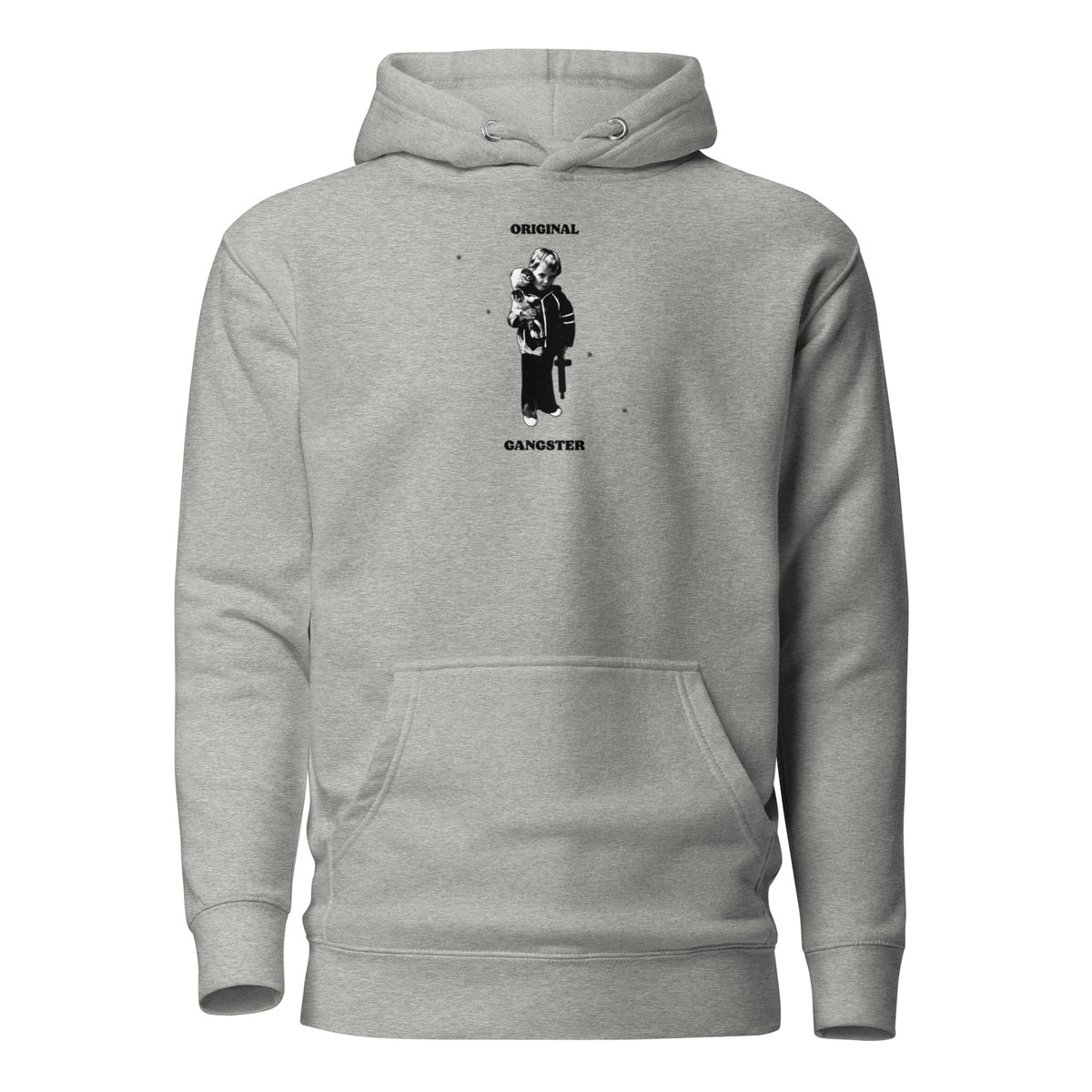 ORIGINAL GANGSTER unisex Hoodie in carbon grey, front view