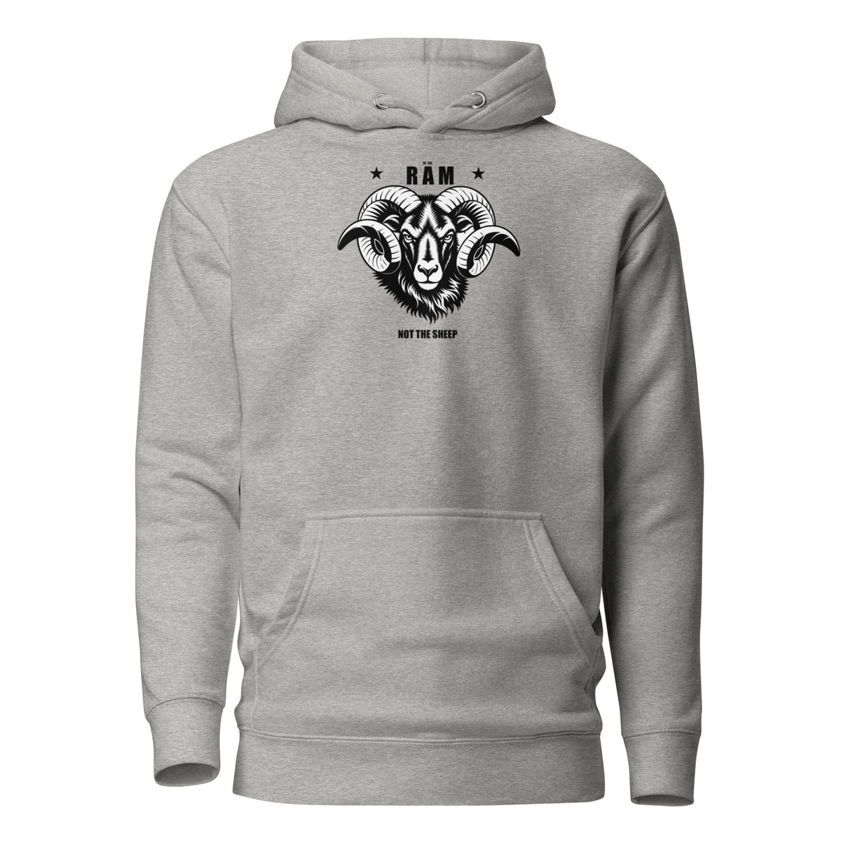 RAM unisex Hoodie – Light Colourways in carbon grey, front view