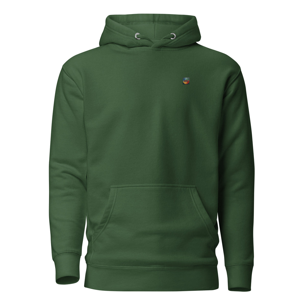 SLUSHY unisex Hoodie in forest green, front view