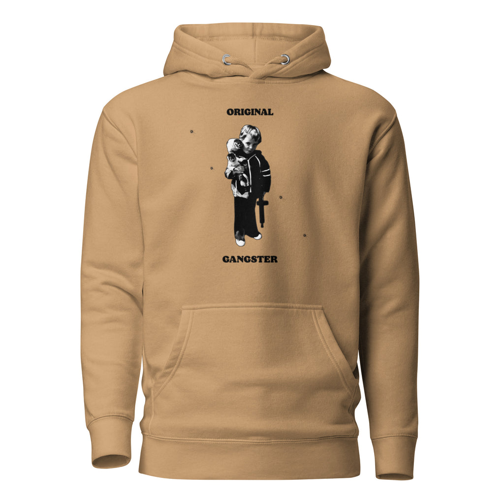 ORIGINAL GANGSTER unisex Hoodie in khaki, front view