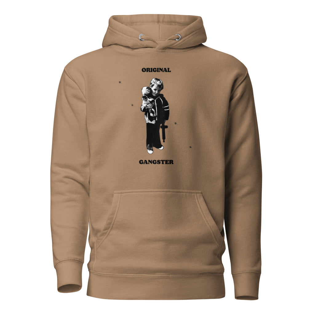 ORIGINAL GANGSTER unisex Hoodie in latte, front view