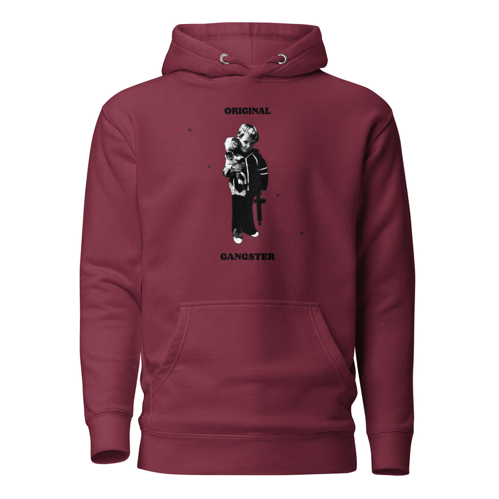 ORIGINAL GANGSTER unisex Hoodie in maroon, front view