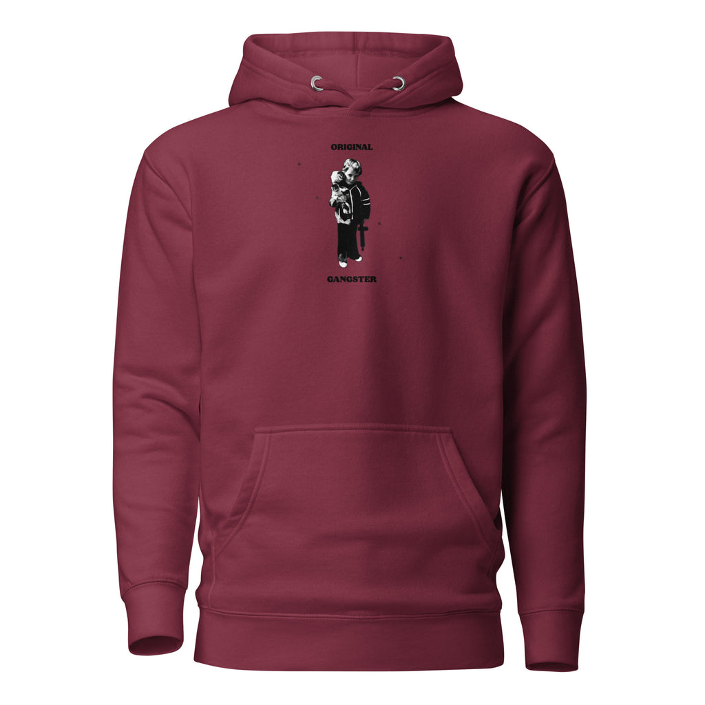 ORIGINAL GANGSTER unisex Hoodie in maroon, front view