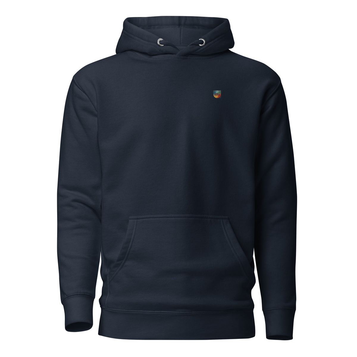 SLUSHY unisex Hoodie in navy blazer, front view