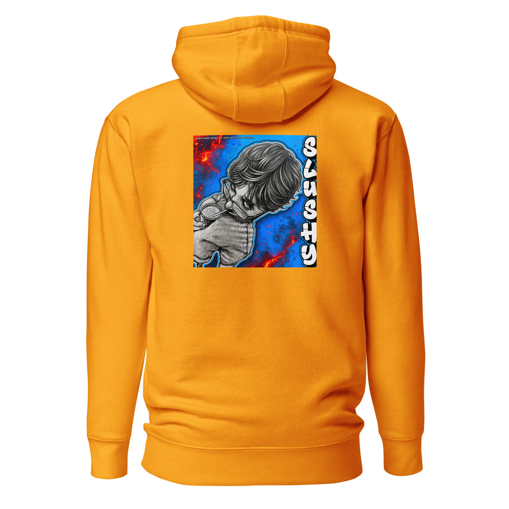 SLUSHY unisex Hoodie in team gold, back view