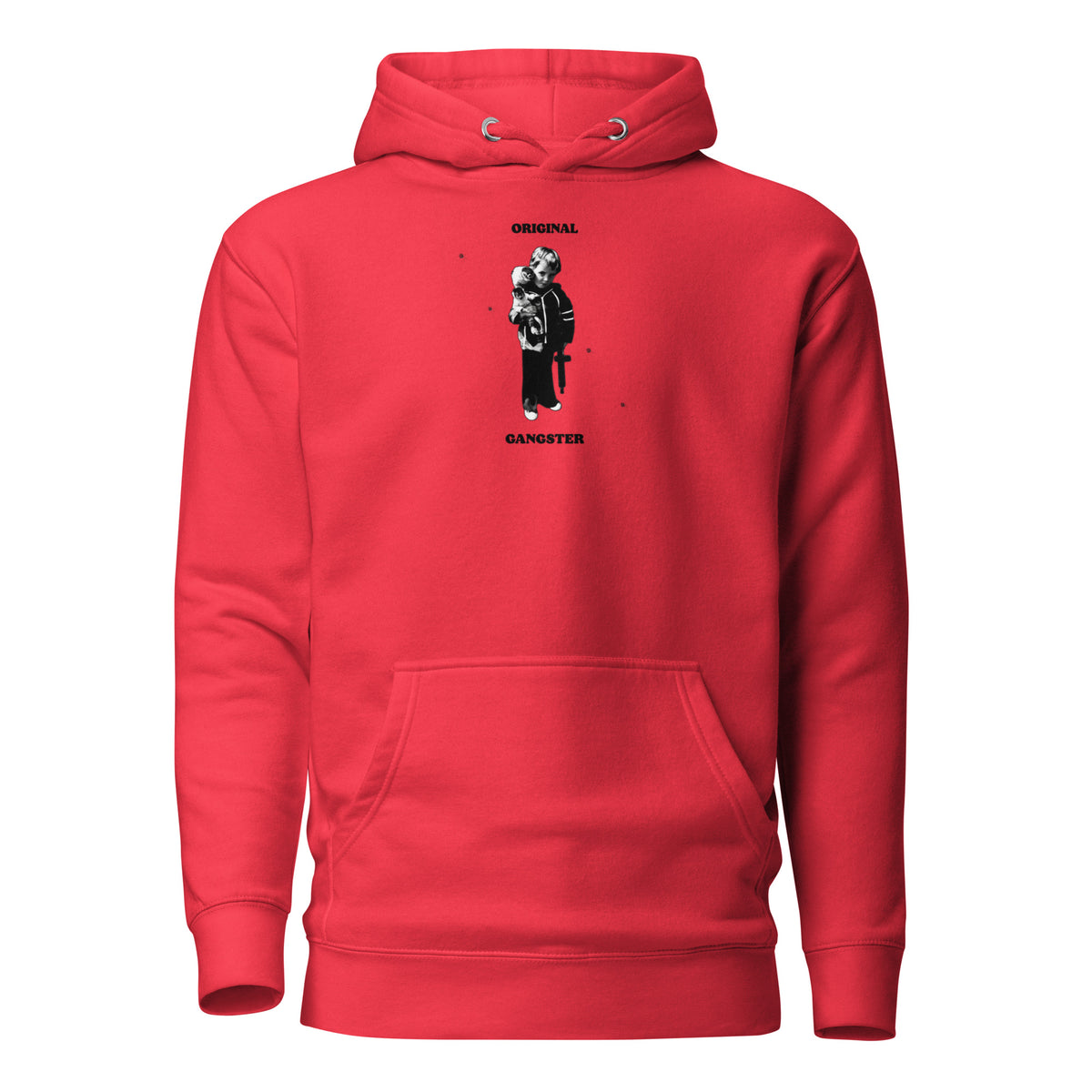 ORIGINAL GANGSTER unisex Hoodie in team red, front view