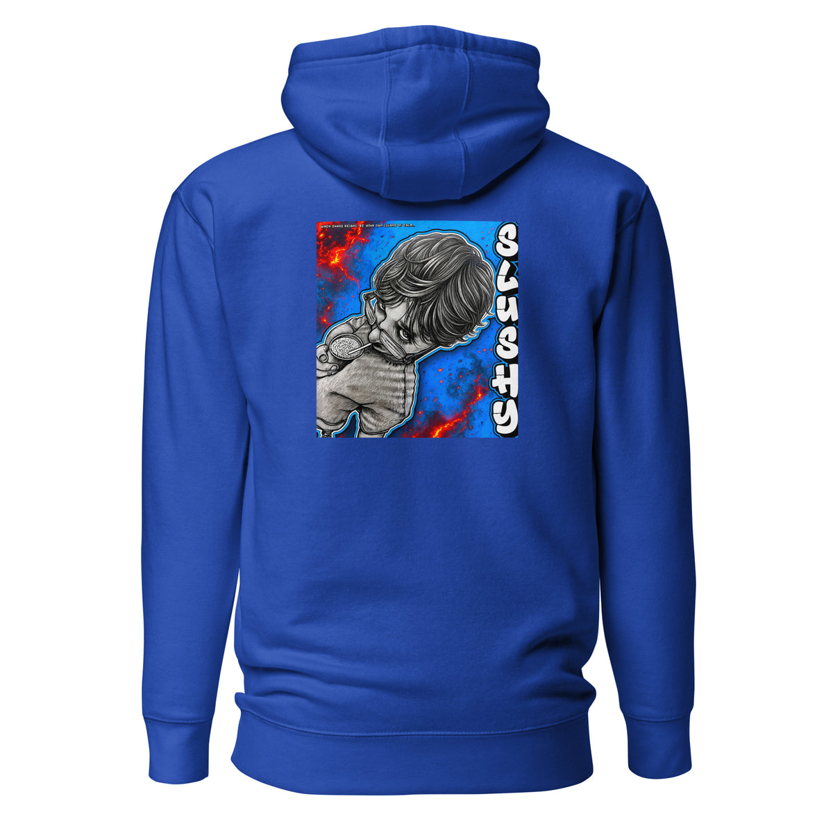 SLUSHY unisex Hoodie in team royal, back view