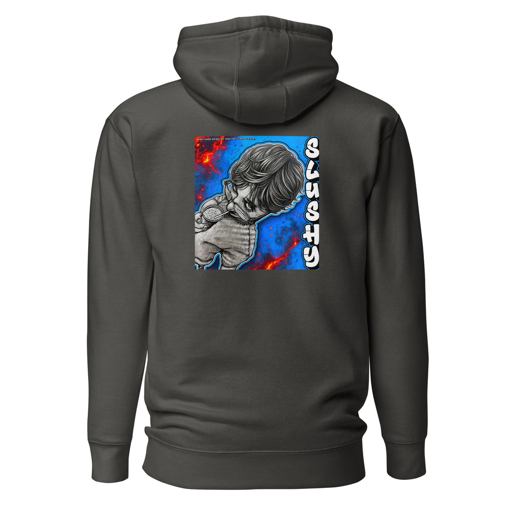 SLUSHY unisex Hoodie in vintage black, back view