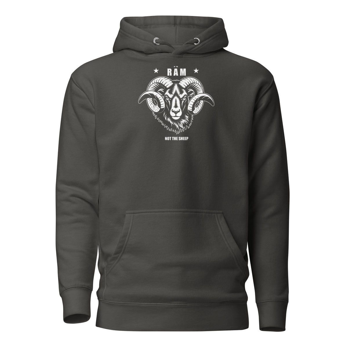 RAM unisex Hoodie – Dark Colourways in vintage black, front view