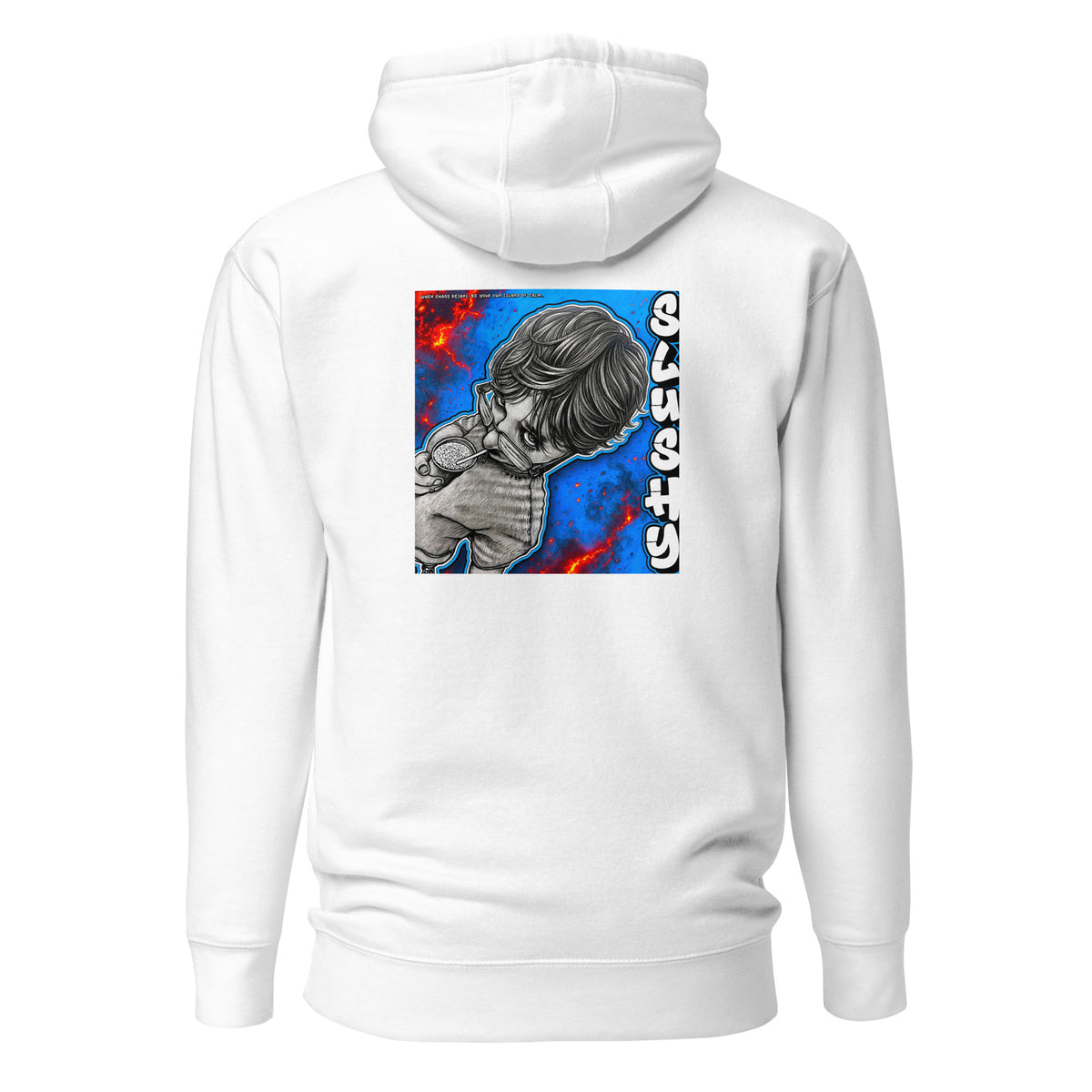 SLUSHY unisex Hoodie in white, back view