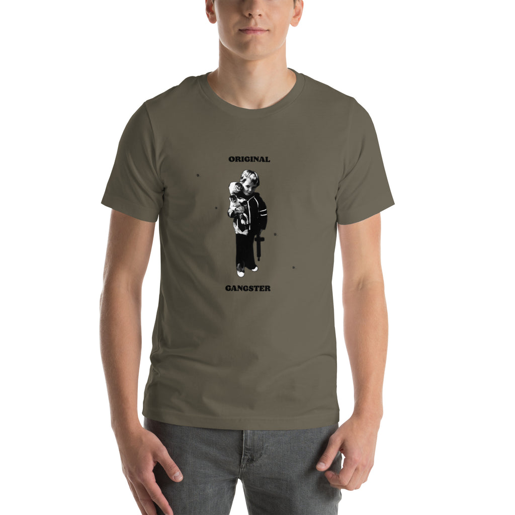 ORIGINAL GANGSTER unisex t-shirt in army, front view