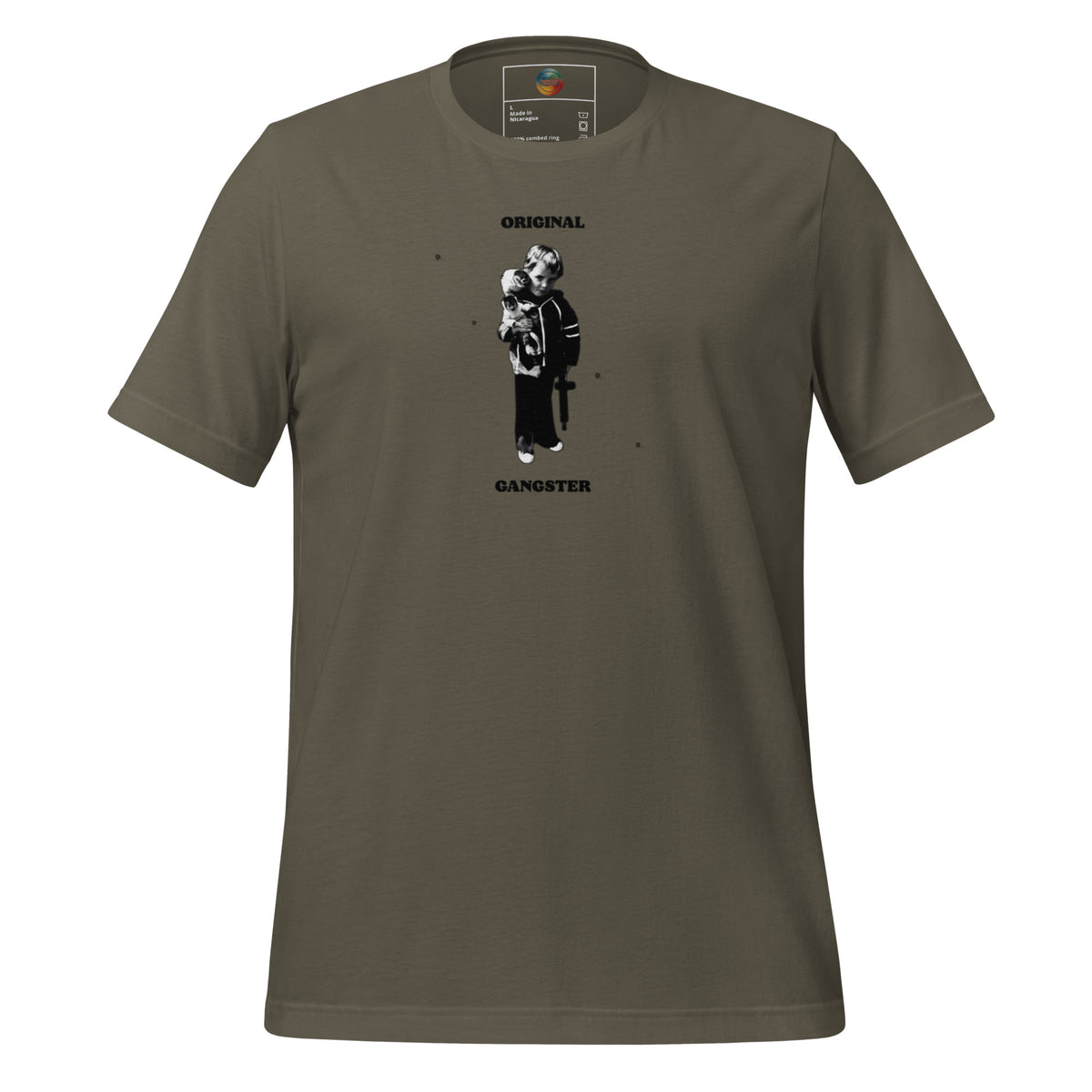 ORIGINAL GANGSTER unisex t-shirt in army, front view