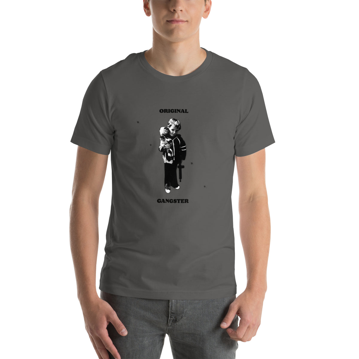 ORIGINAL GANGSTER unisex t-shirt in asphalt, front view