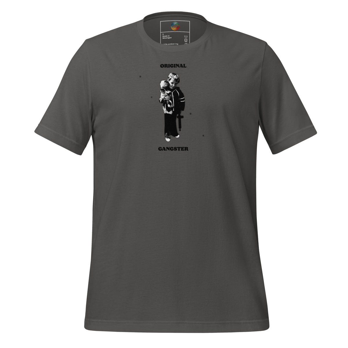 ORIGINAL GANGSTER unisex t-shirt in asphalt, front view