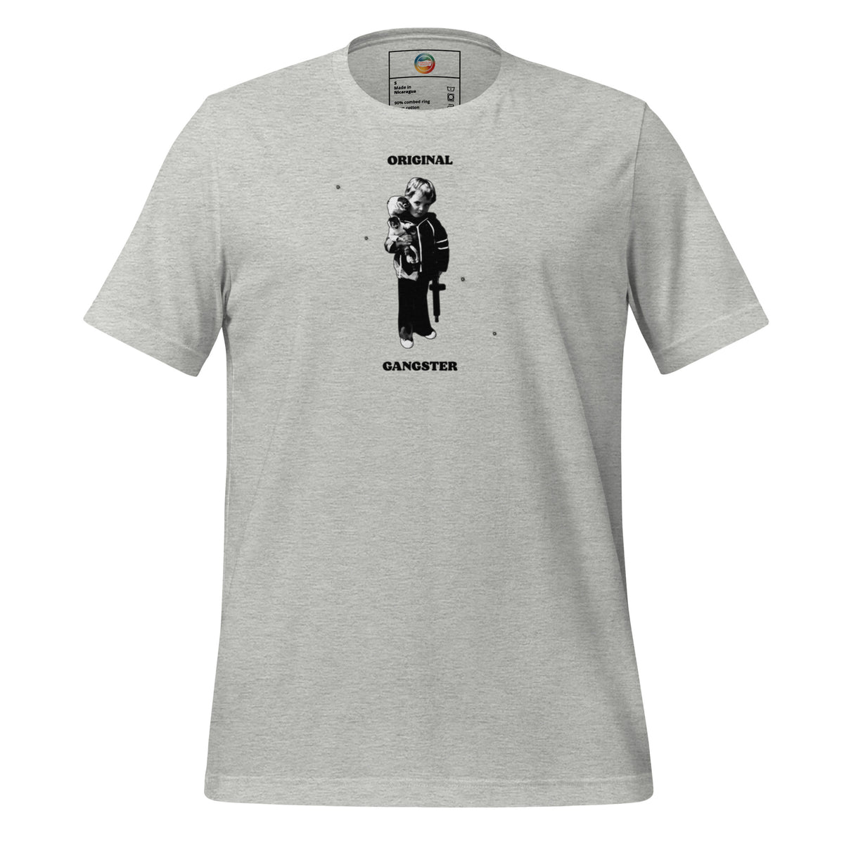 ORIGINAL GANGSTER unisex t-shirt in athletic heather, front view