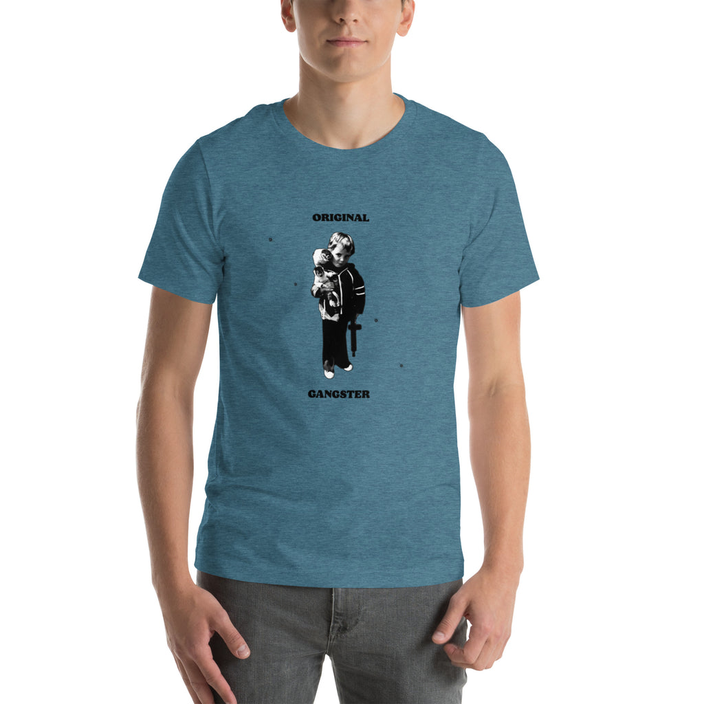 ORIGINAL GANGSTER unisex t-shirt in heather deep teal, front view