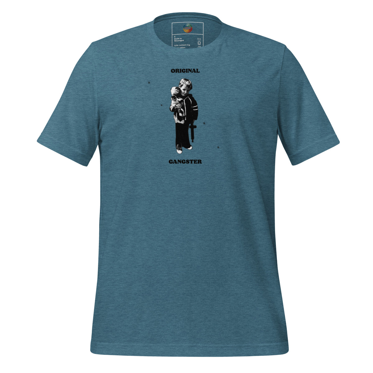 ORIGINAL GANGSTER unisex t-shirt in heather deep teal, front view