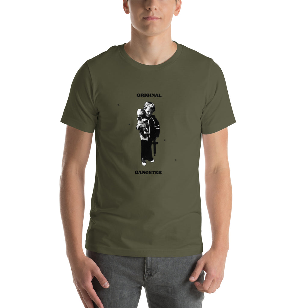 ORIGINAL GANGSTER unisex t-shirt in military green, front view