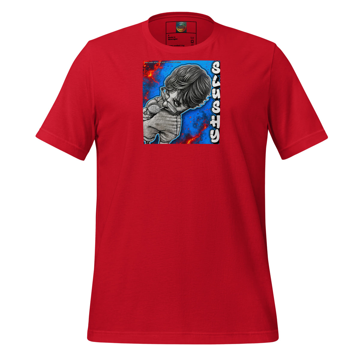 SLUSHY unisex t-shirt in red, front view