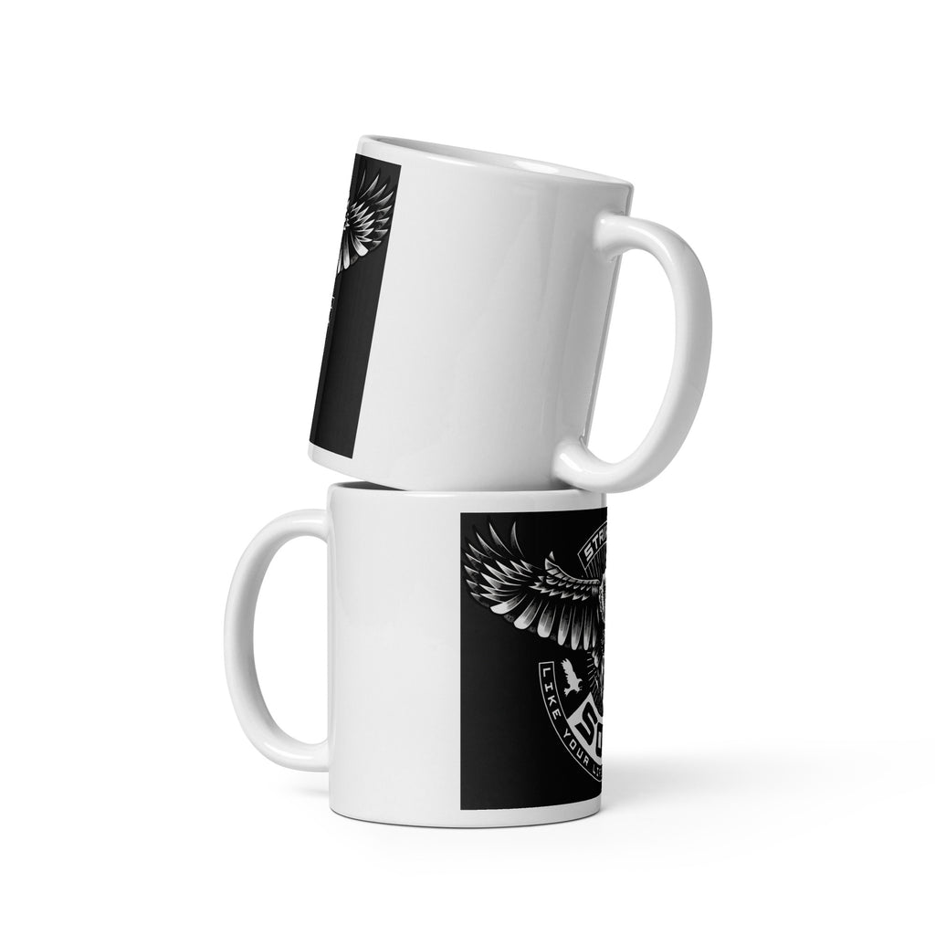 STRIVE TO SOAR white glossy mug in white 11 oz front view