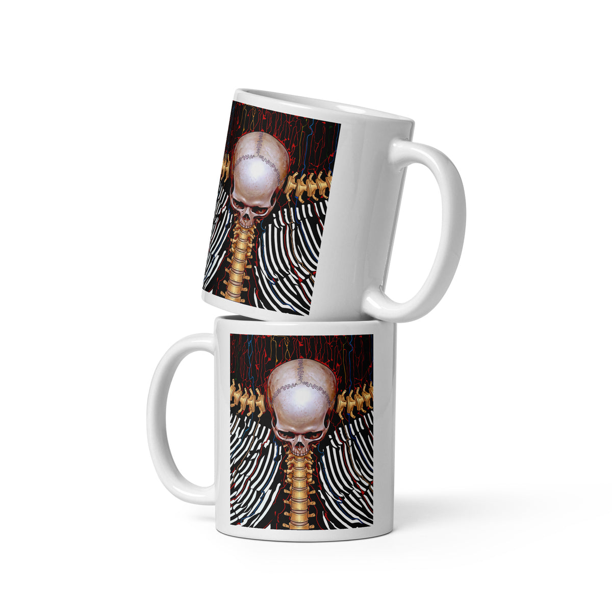 REDUCTION white glossy mug in white 11 oz front view