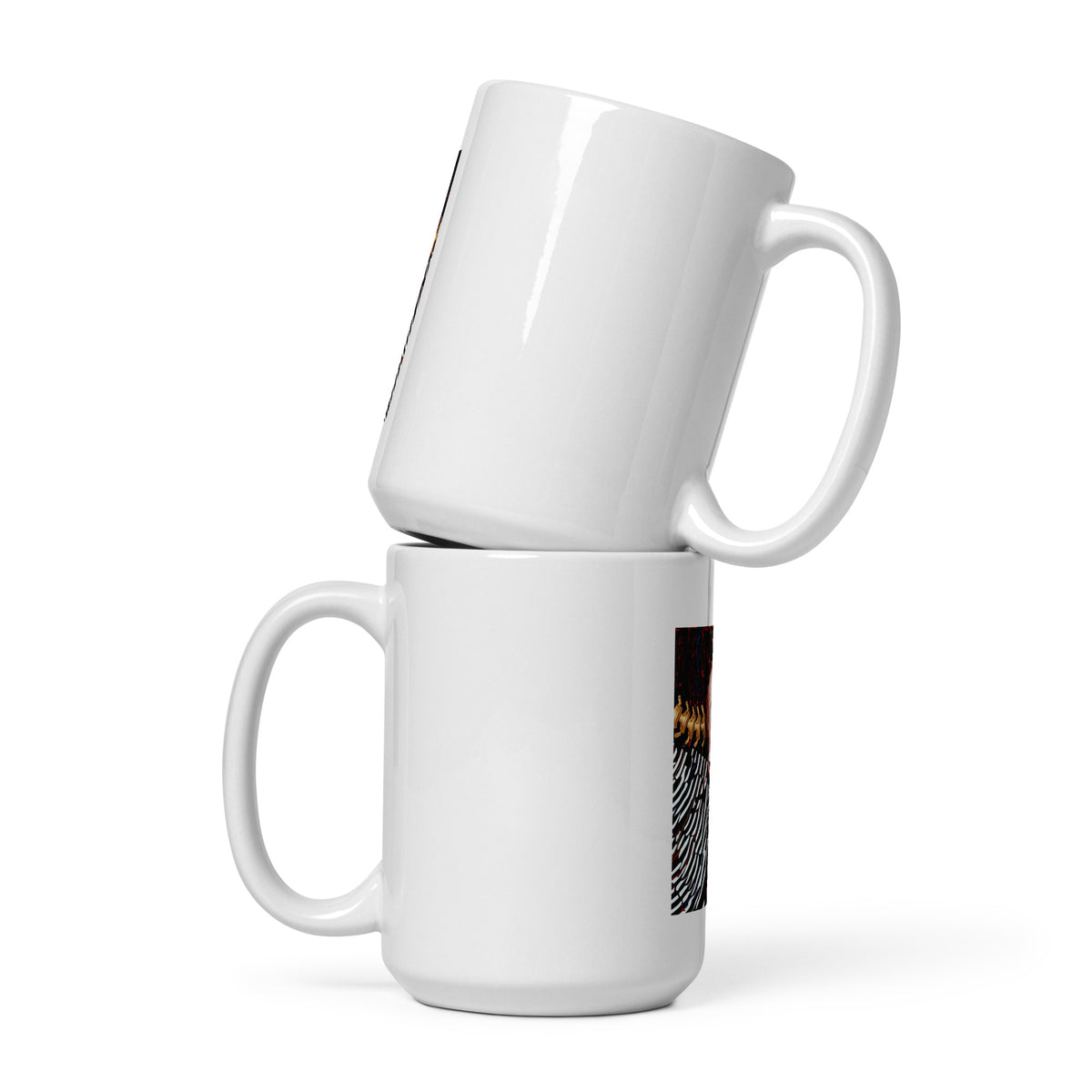 REDUCTION white glossy mug in white 15 oz front view