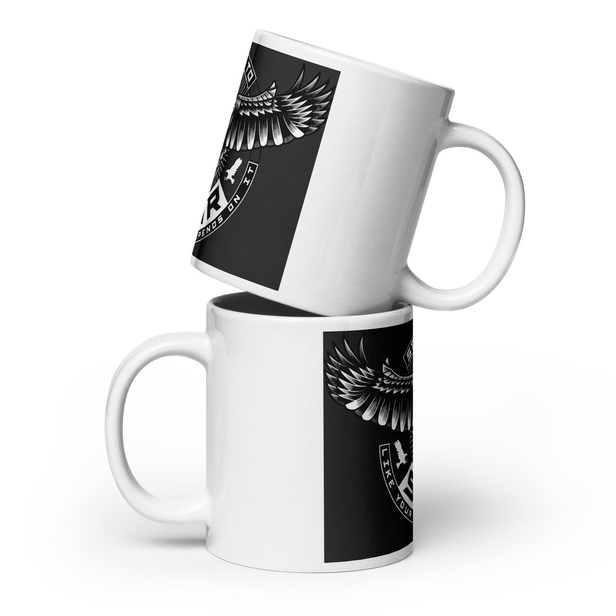 STRIVE TO SOAR white glossy mug in white 20 oz front view