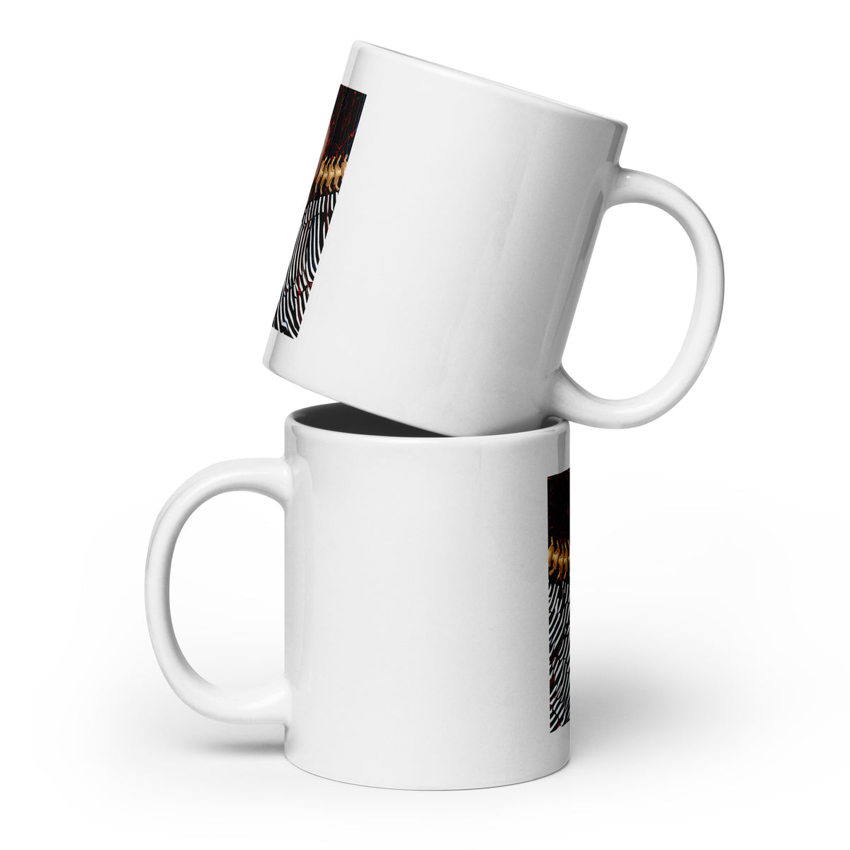 REDUCTION white glossy mug in white 20 oz front view
